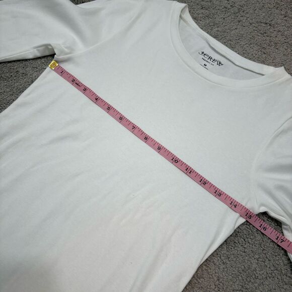 J. Crew Perfect Fit Long Sleeve Crewneck Tee in White Size M - Picture 6 of 11